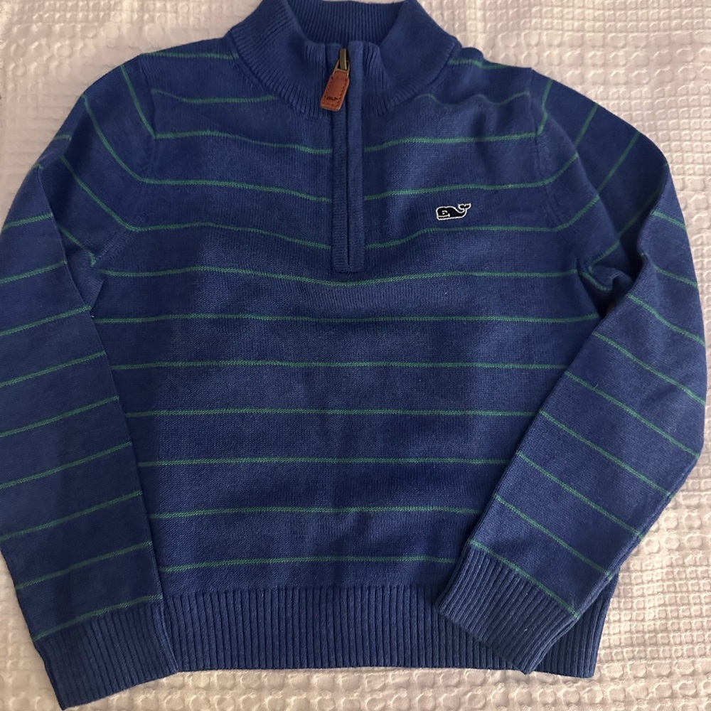 Vineyard Vines Blue and Green Zip-Up Sweater
